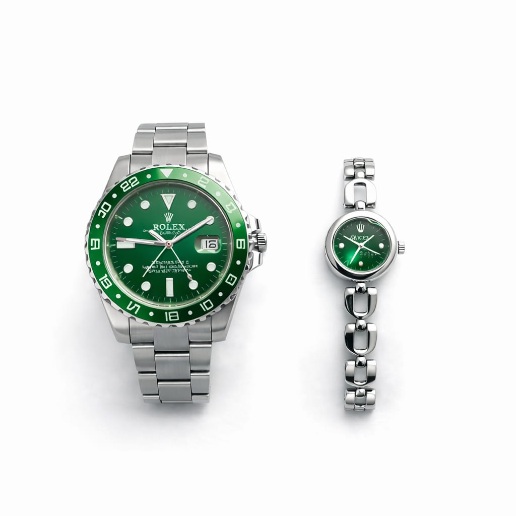 Luxury Royal Emerald Couple Watch Set - Premium Quartz Collection